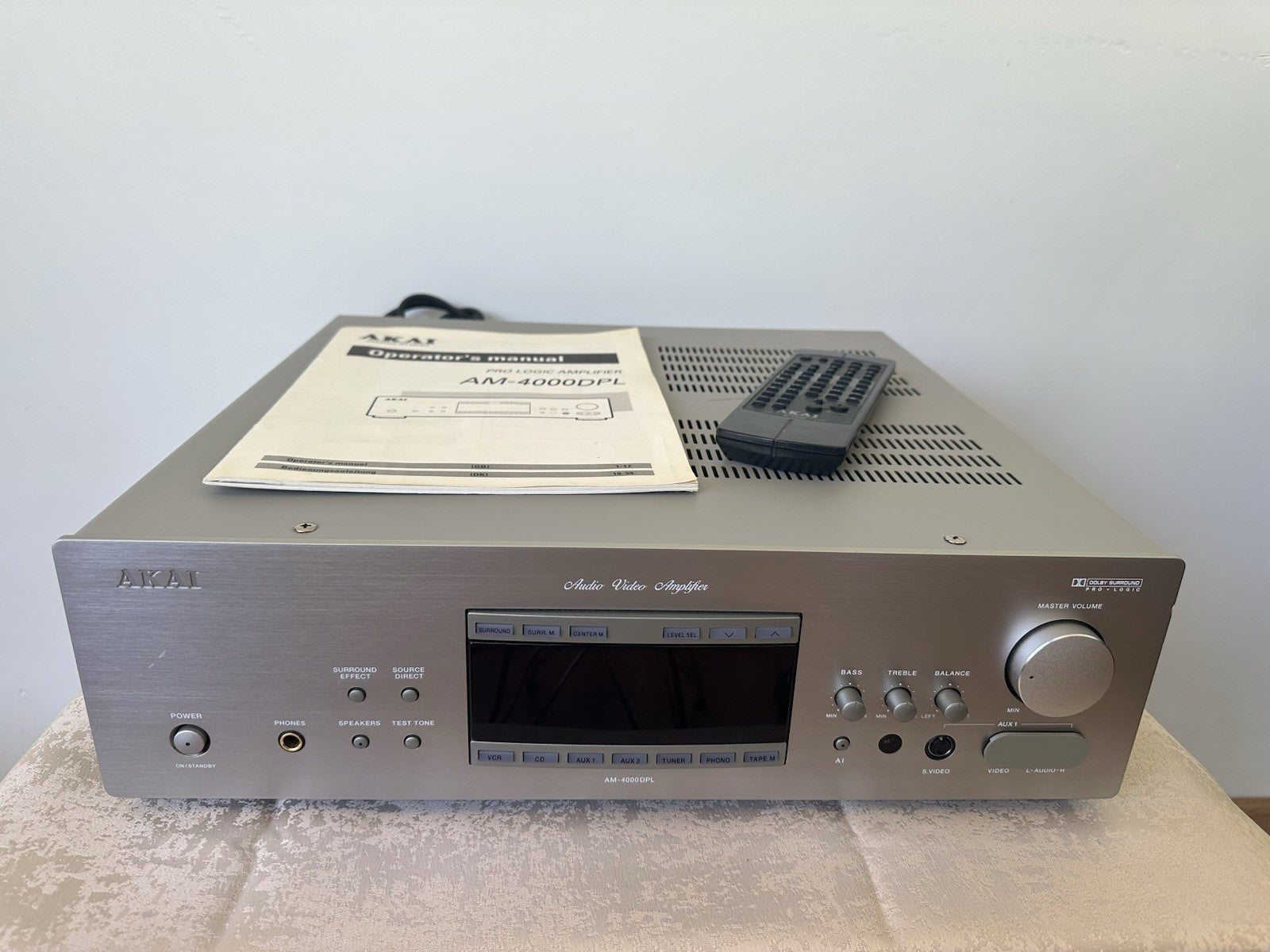 Akai AM-4000DPL  Silber AV Receiver Verstärker Surround Sound Mit FB Remote