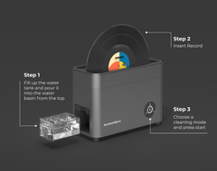 HumminGuru Ultraschall-Plattenwaschmaschine – 40 kHz Vinyl Reiniger mit Auto Clean & Dry (Grau)