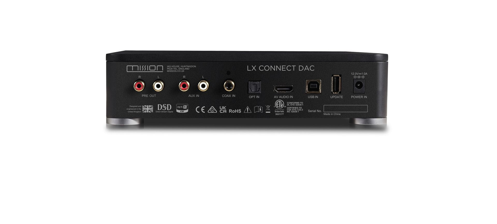 Mission LX-Connect DAC Lux High-End Wireless DAC & Hub Schwarz (HDMI, USB, Bluetooth, Roon-ready)