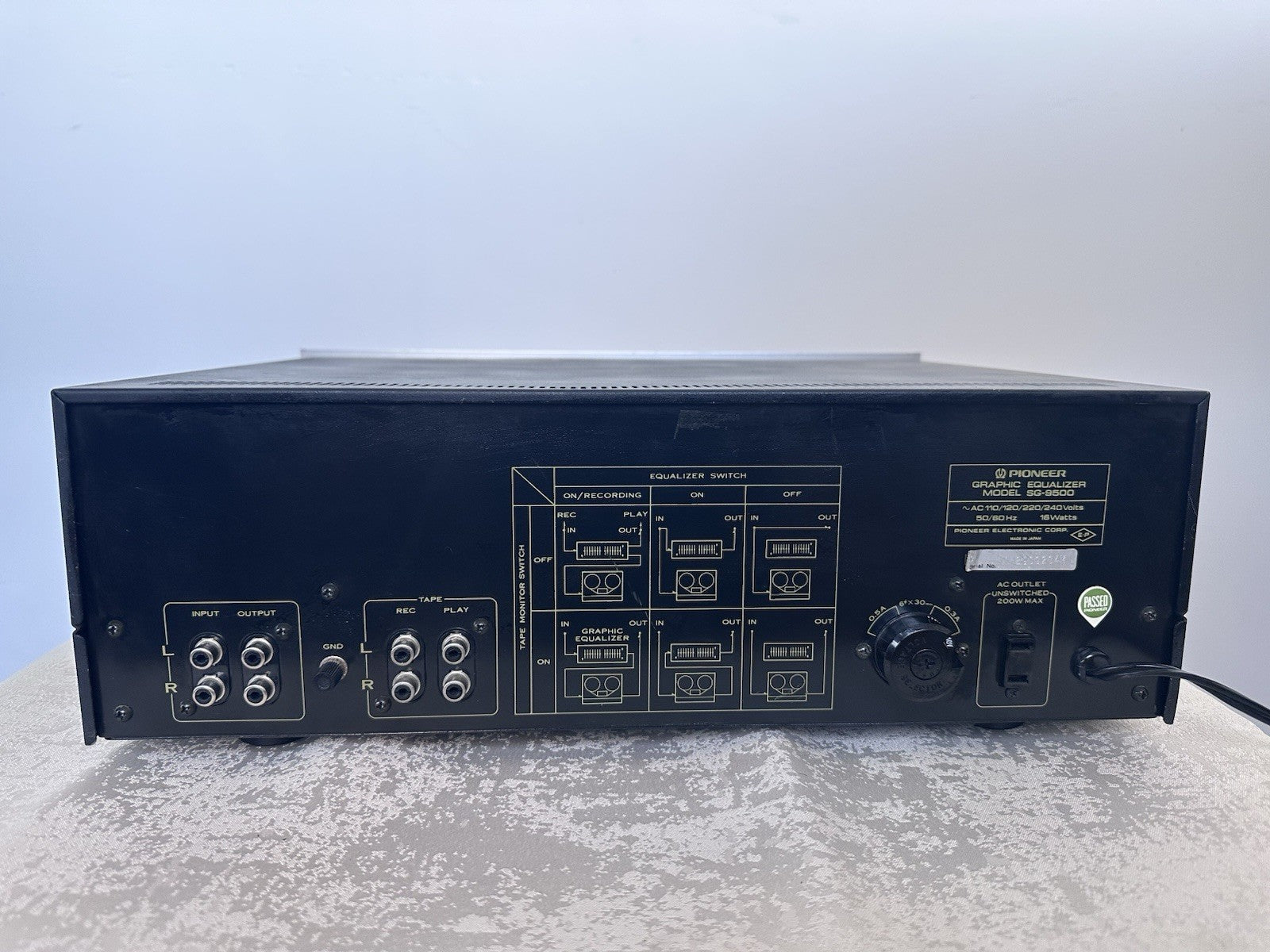 Pioneer SG-9500 EQ Equalizer Vintage Retro Made In Japan Silber Silver