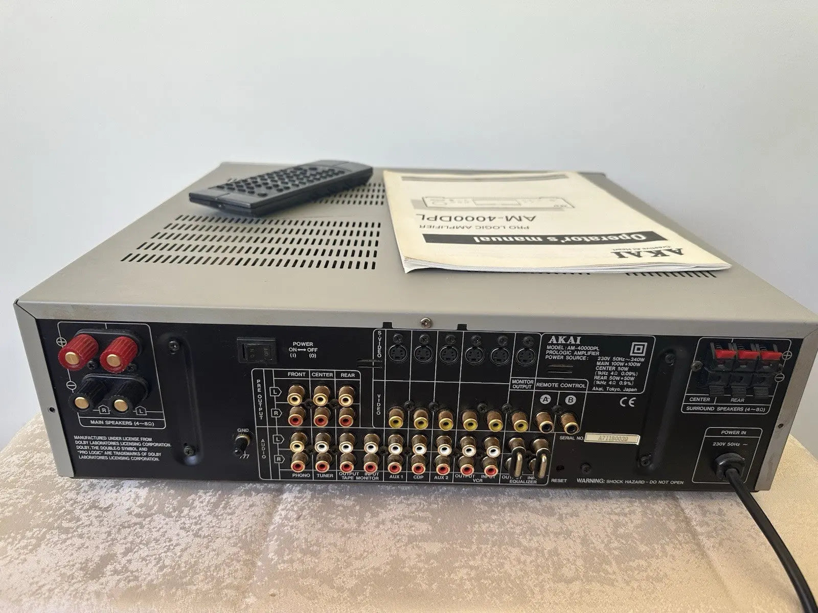 Akai AM-4000DPL  Silber AV Receiver Verstärker Surround Sound Mit FB Remote