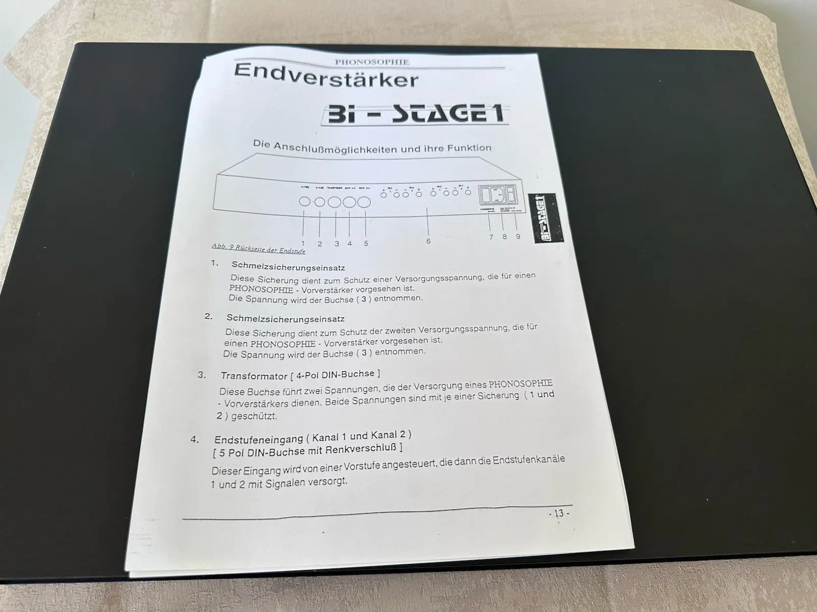 Phonosophie BI-Stage 1 High-End Power Amplifier Endstufe OVP L+R Kanal