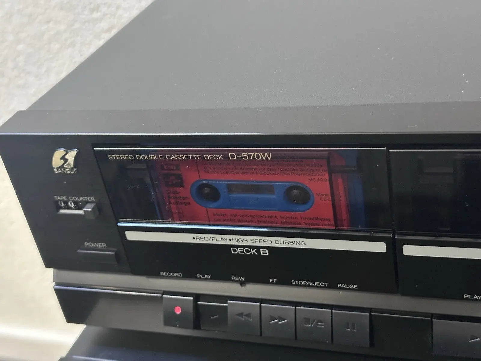 Sansui D-570W Kassettendeck Tape Deck Black Schwarz Vintage Retro