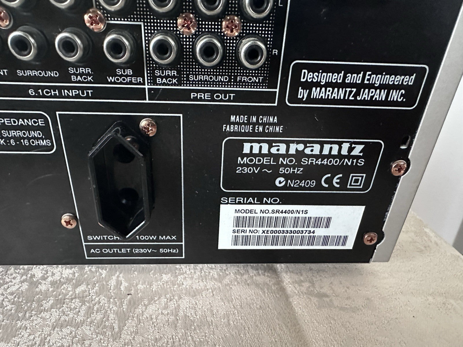 Marantz SR4400 N1S Heimkino Receiver Home Cinema Receiver Silber Silver