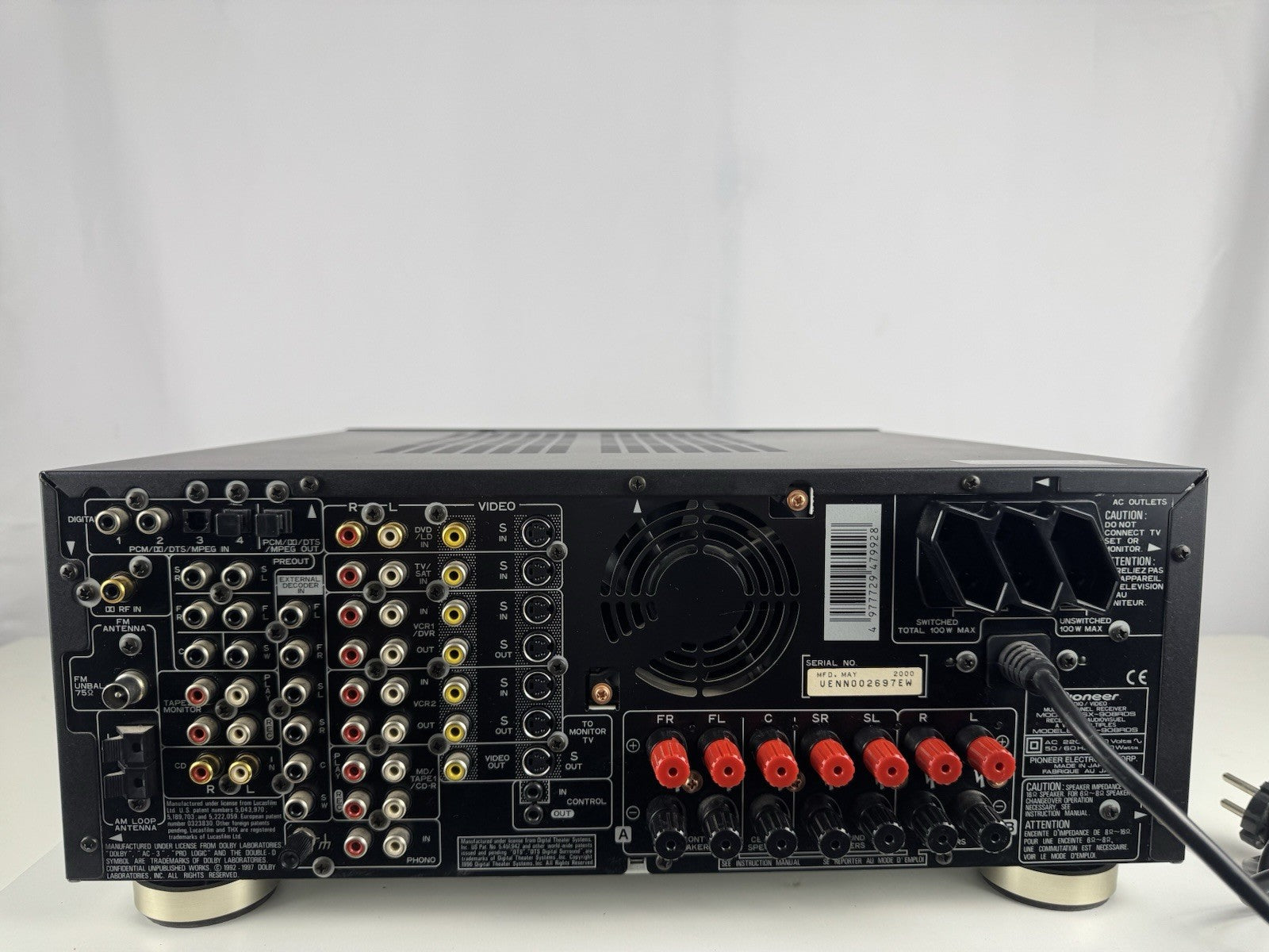 Pioneer VSX-908RDS AV Receiver Home Cinema Heimkino Mit FB With Remote