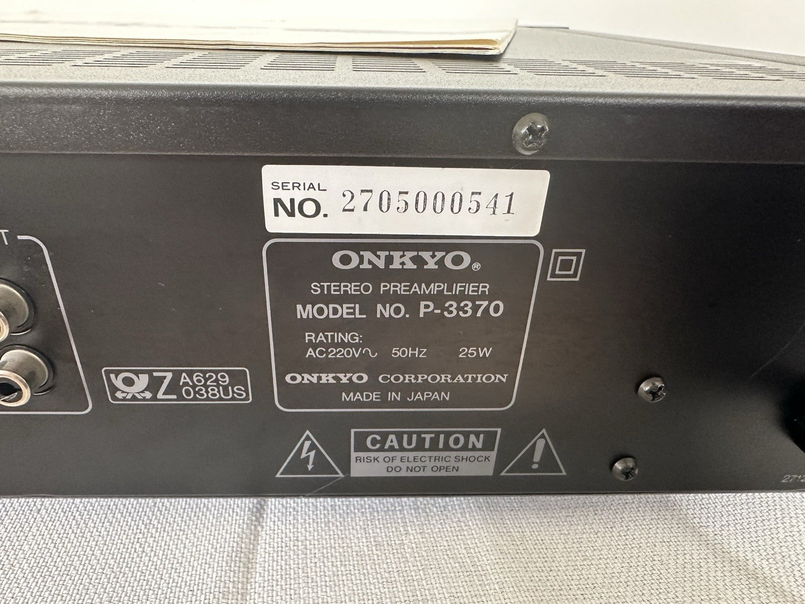 Onkyo P-3370 Vorverstärker Pre Amplifier Schwarz Mit Bedienungsanleitung