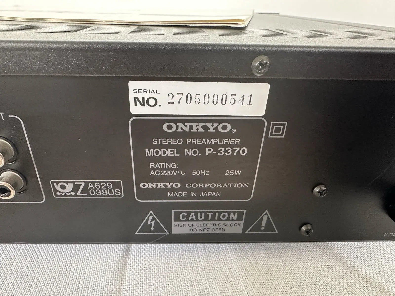 Onkyo P-3370 Vorverstärker Pre Amplifier Schwarz Mit Bedienungsanleitung