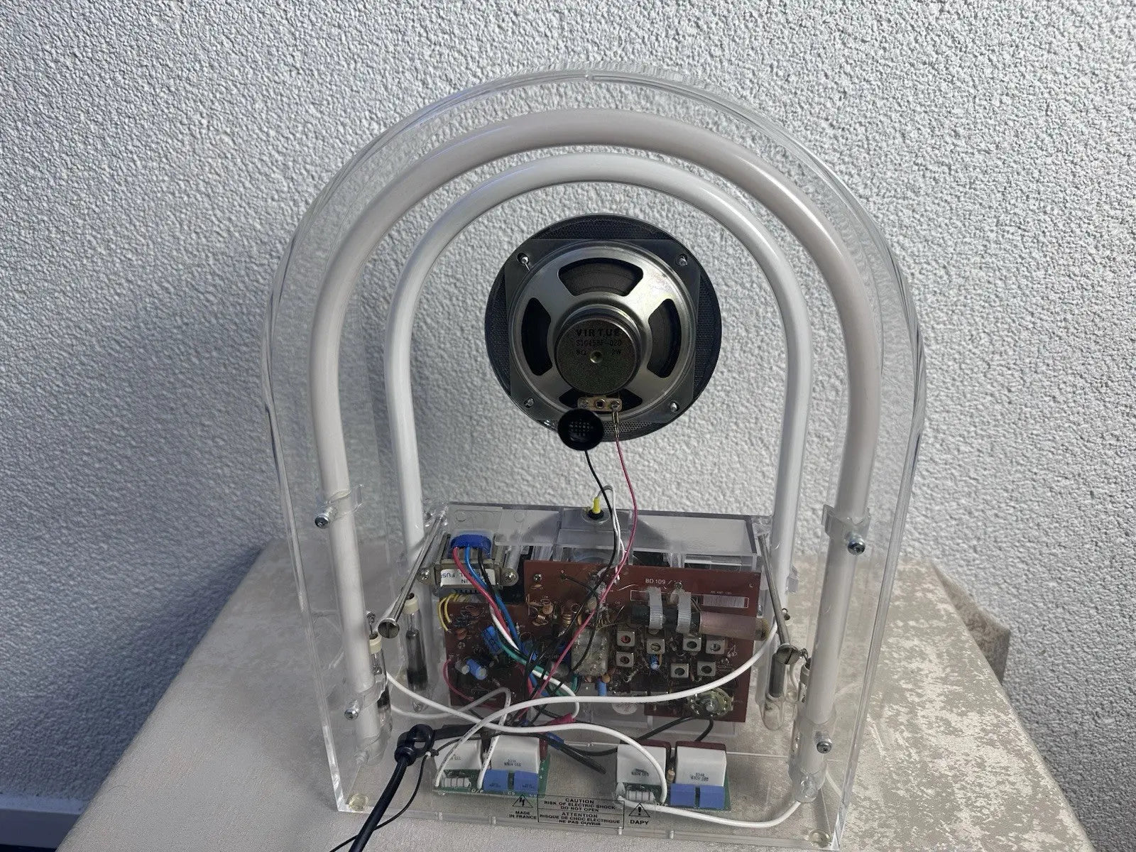 Dapy Neon Tuner Radio Vintage Retro Transparent Made In France