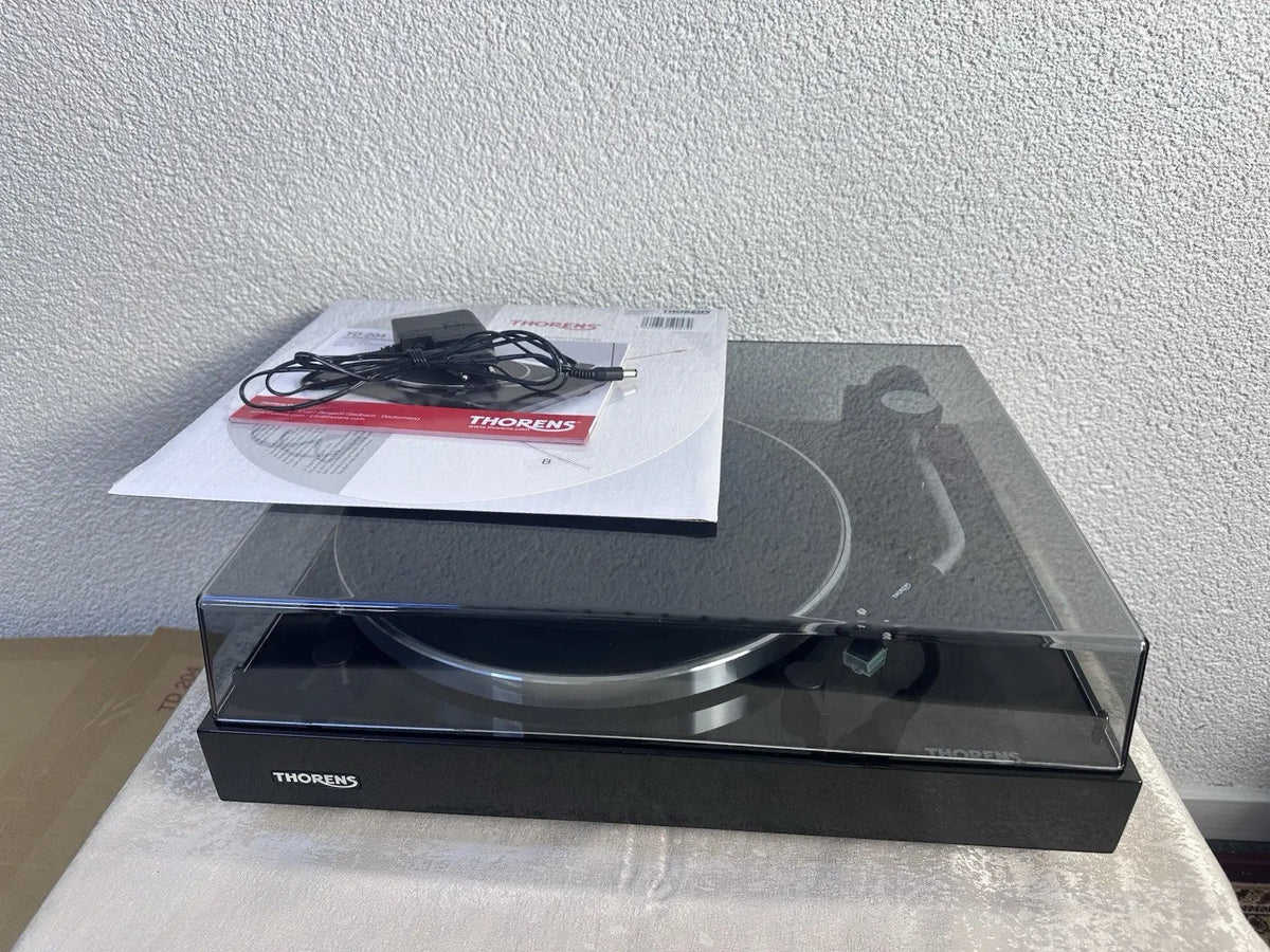 Thorens TD 204 Plattenspieler Record Player Mit Zubehör / OVP Schwarz Black