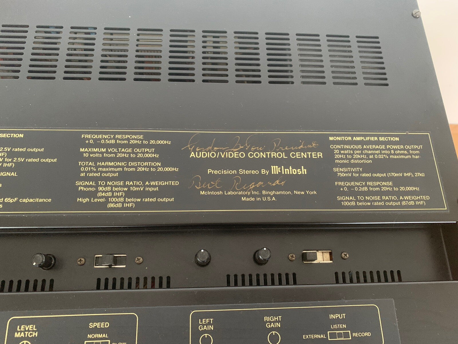 McIntosh C34V High End Vorverstärker Preamplifier Control Schwarz