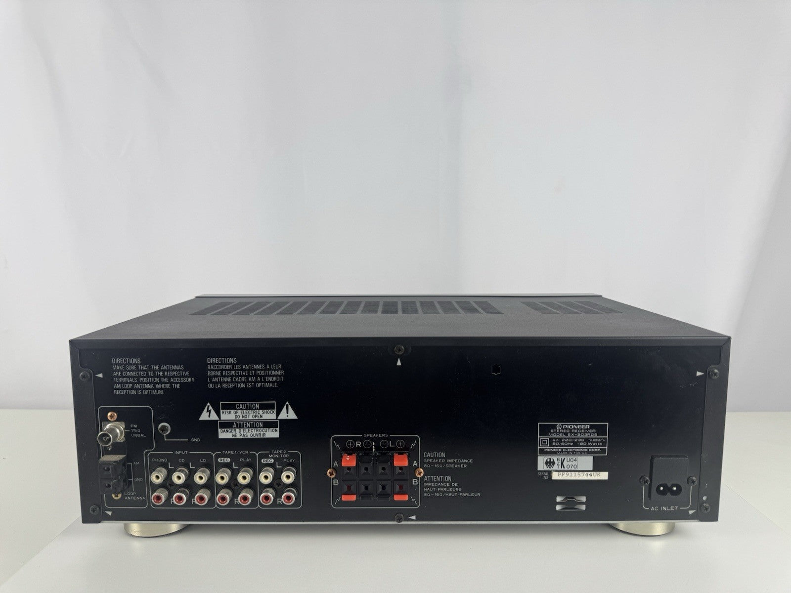 Pioneer SX-203RDS Receiver Schwarz Vintage Retro