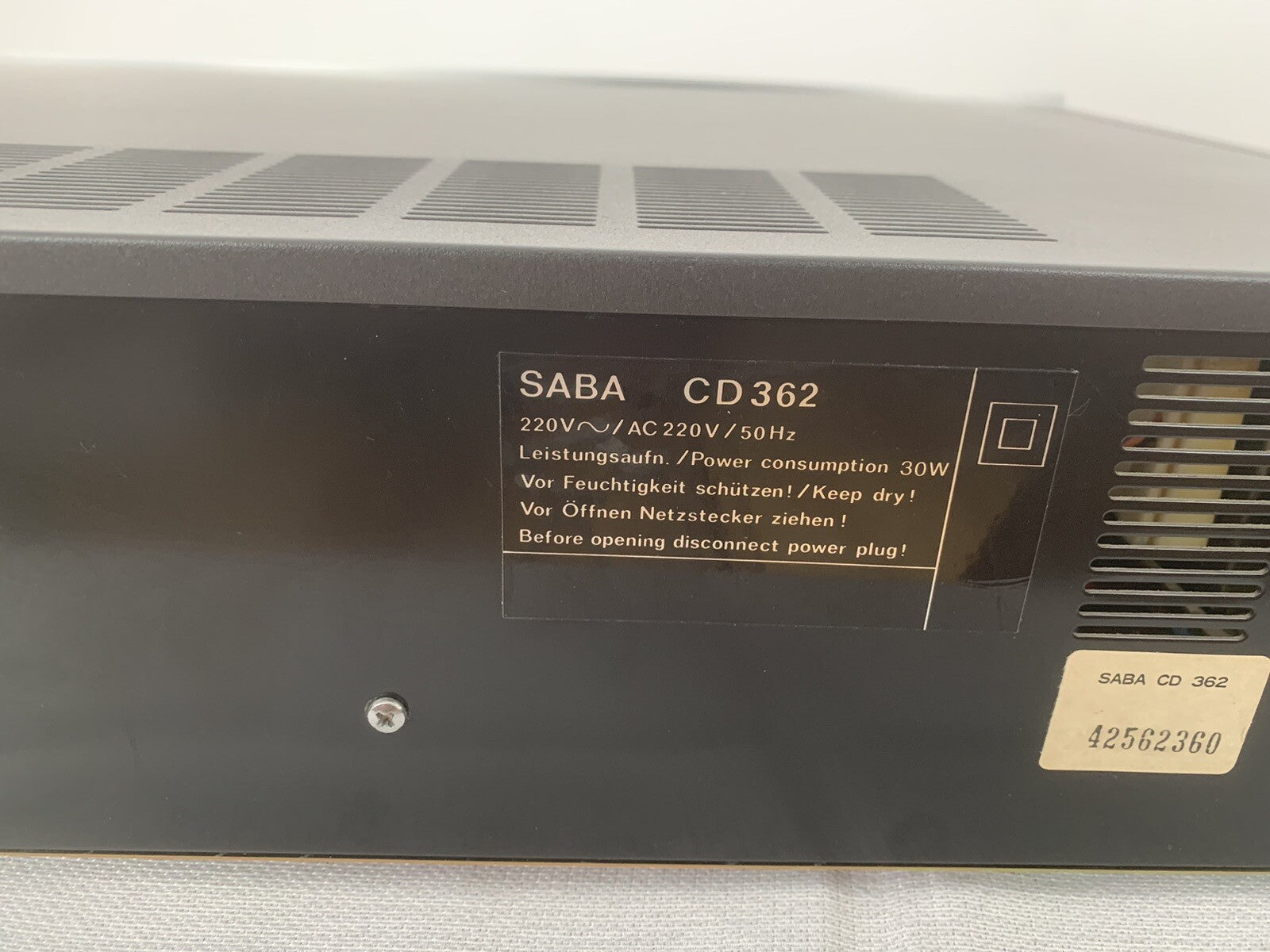 Saba CD 362 Kassettendeck Tape Deck Retro Vintage Silber