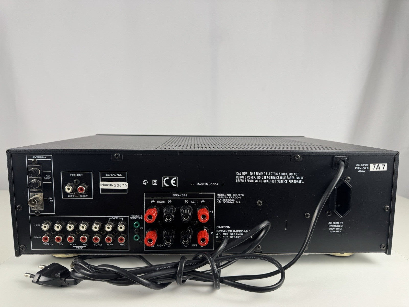 Harman Kardon HK 3250 Stereo Receiver Schwarz Black Vintage Retro