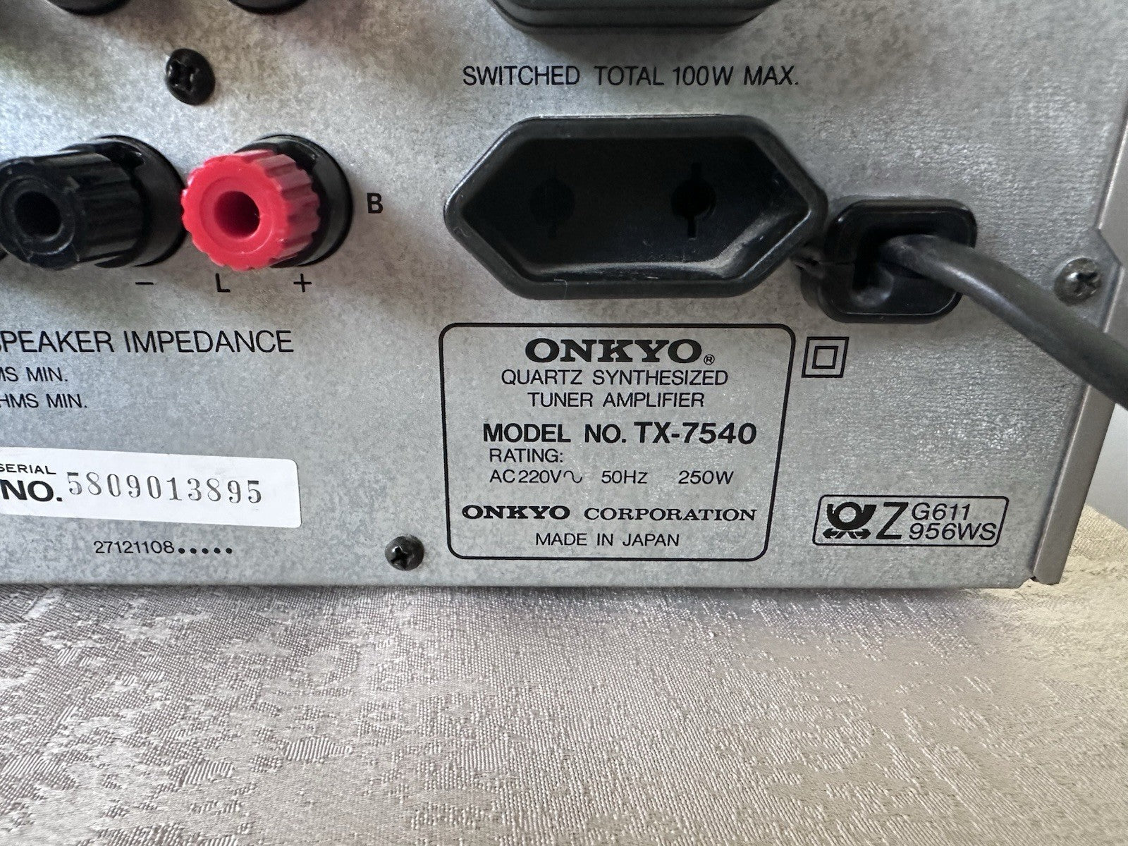 Onkyo TX-7540 Receiver Verstärker Silber Silver Vintage Retro