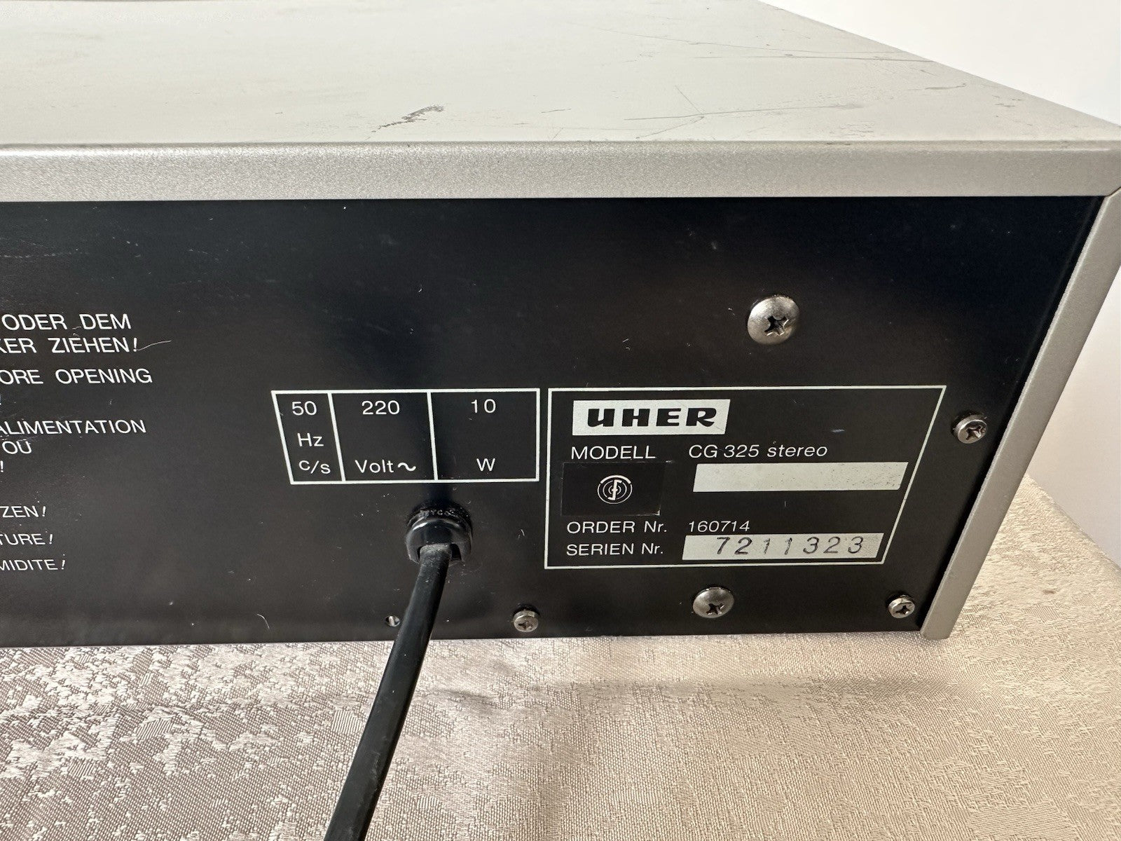 Uher CG 325 Kassettendeck Tape Deck Vintage Retro