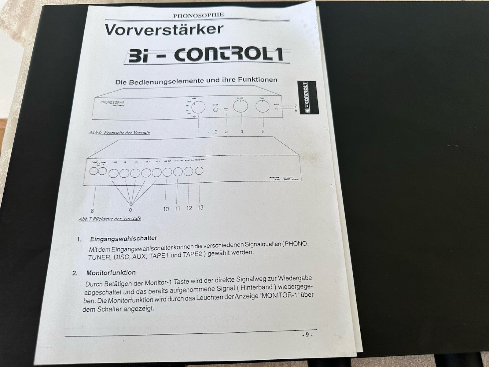 Phonosophie BI-Control 1 High End Vorverstärker Pre Amp Mit OVP FB Etc.