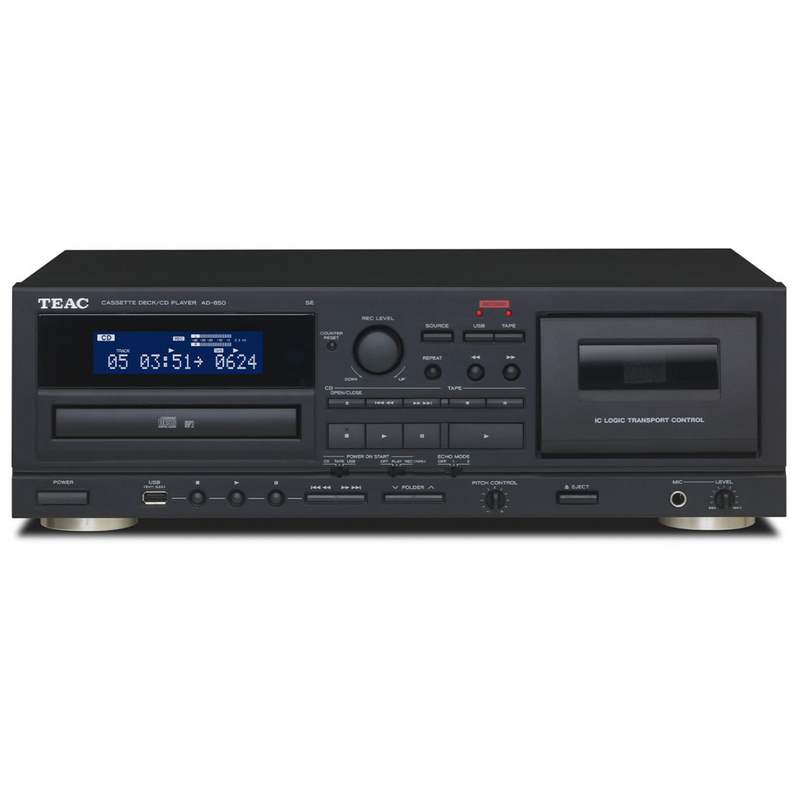 AD-850-SE CD- & Kassettenspieler mit USB, Schwarz