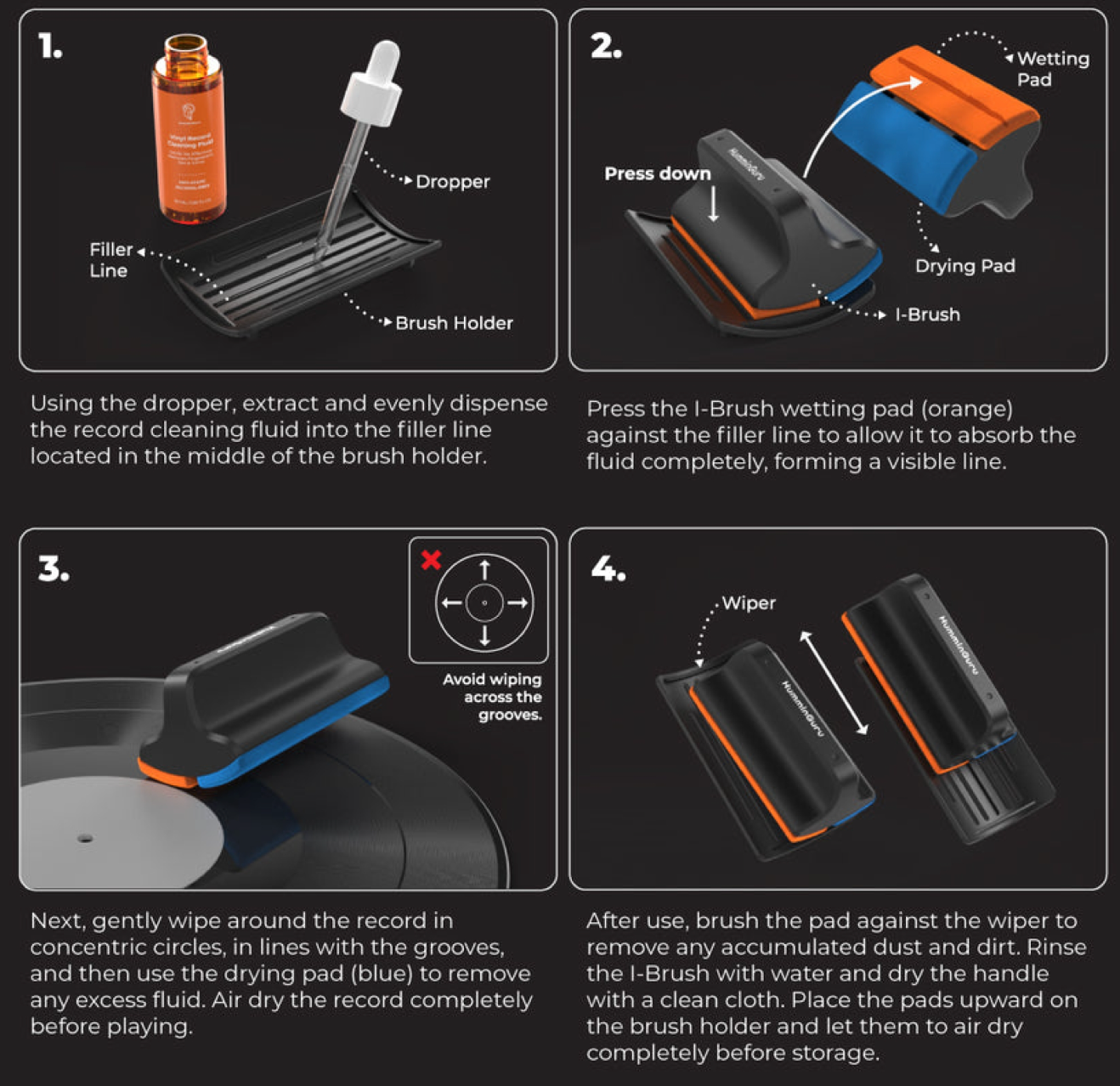 HumminGuru I-Brush Vinyl Record Cleaning Kit 3