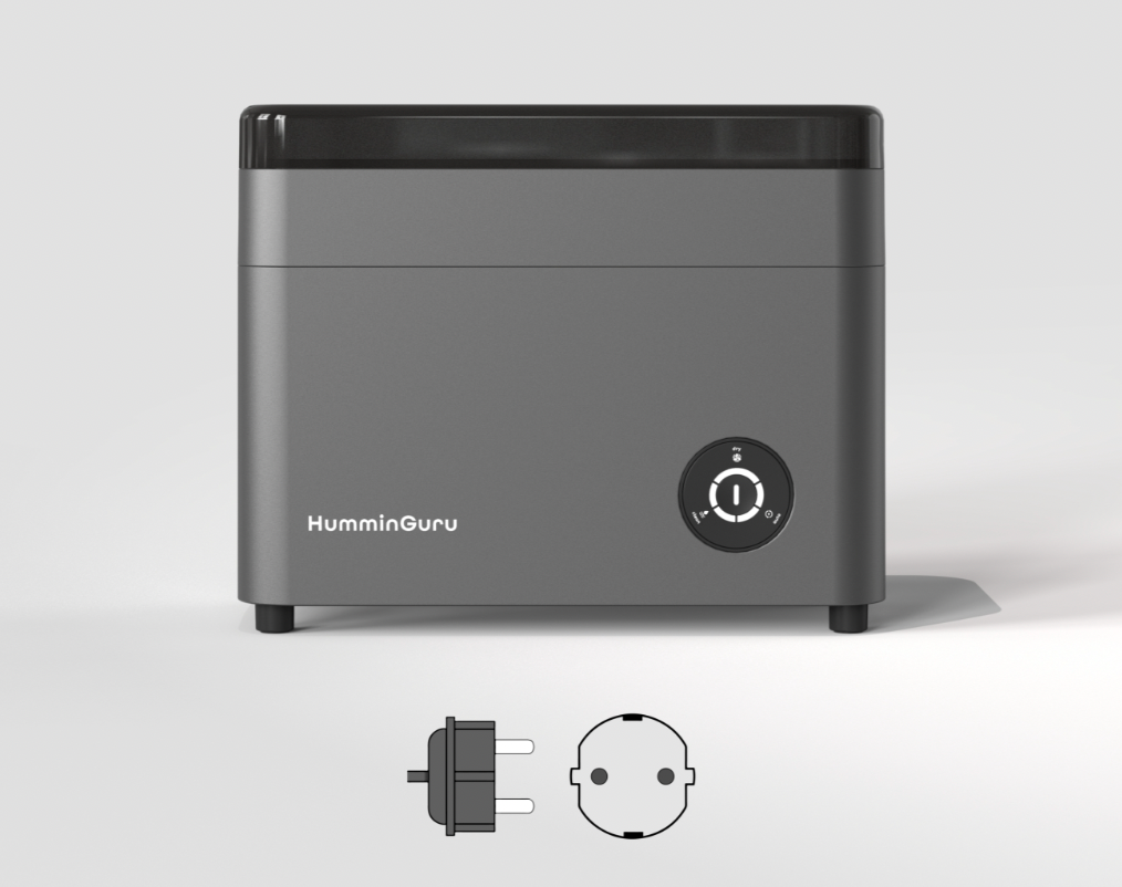 HumminGuru Ultraschall-Plattenwaschmaschine mit Adapter – 40 kHz Vinyl Reiniger mit Auto Clean & Dry (Grau)