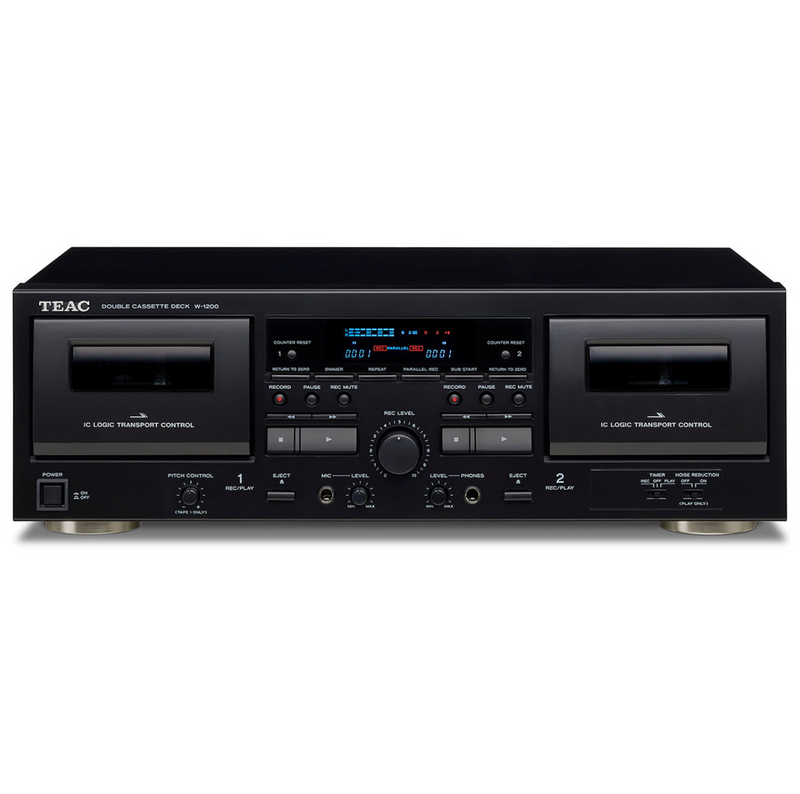 W-1200 Doppel-Kassettendeck, Schwarz