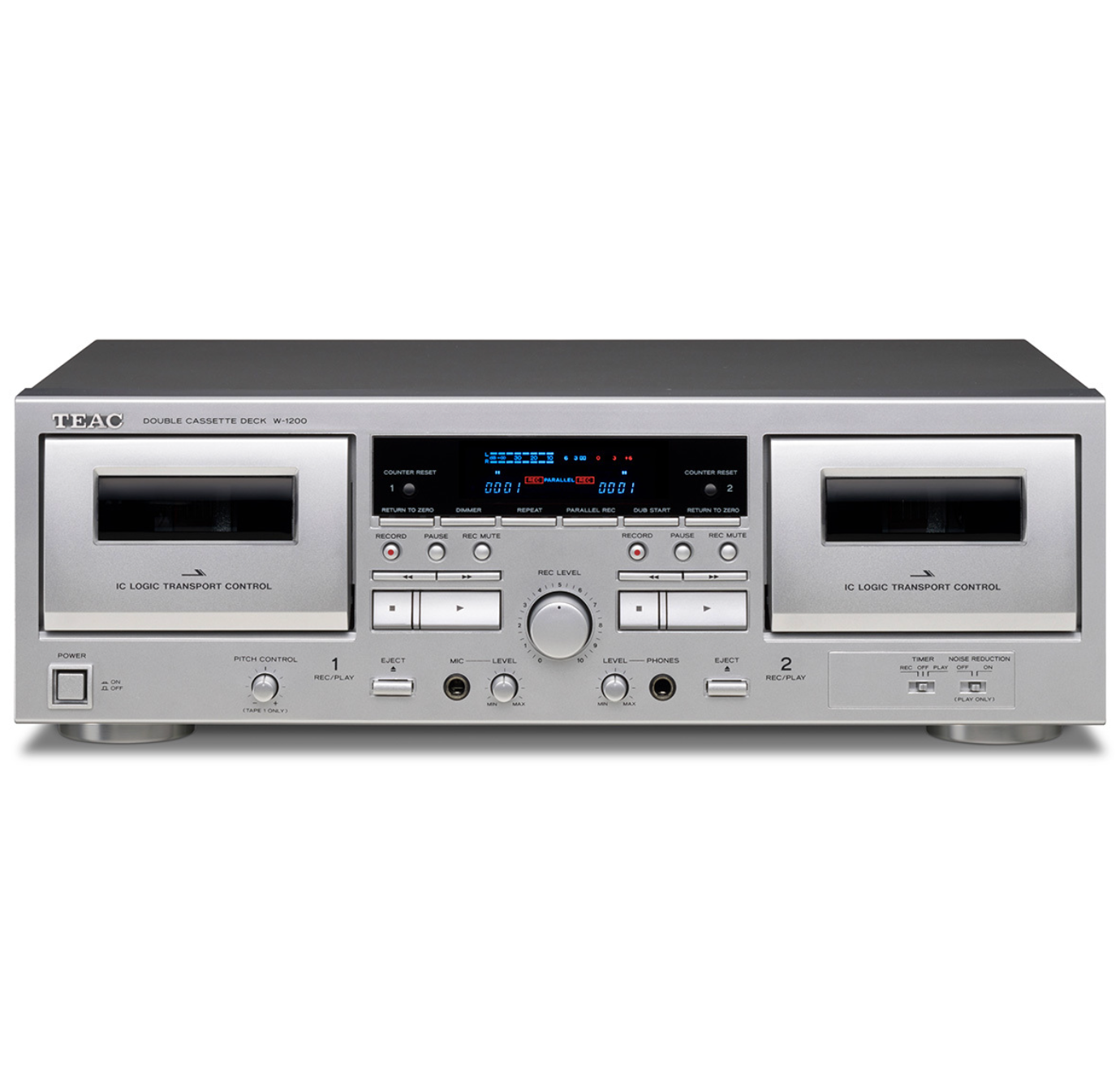 W-1200 Doppel-Kassettendeck, Silber